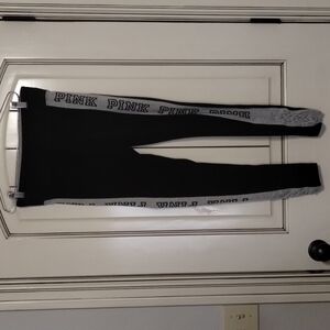 VS Victoria Secret PINK Yoga Leggings Size Small Black Gray PINK VS